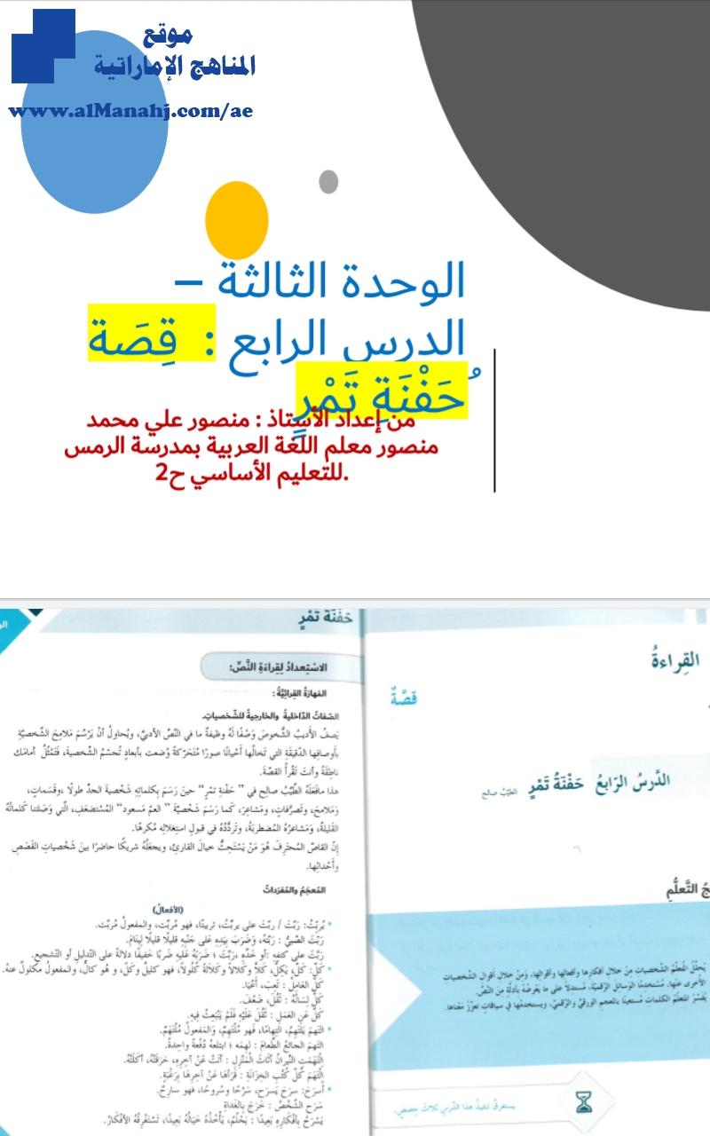 الوحدة الثالثة الدرس الرابع قصة حفنة تمر