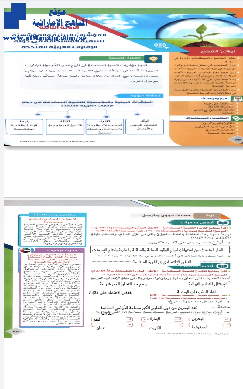حل الرؤية الثالثة المؤشرات البيئية والمؤسسية للتنمية المستدامة في دولة الإمارات العربية المتحدة