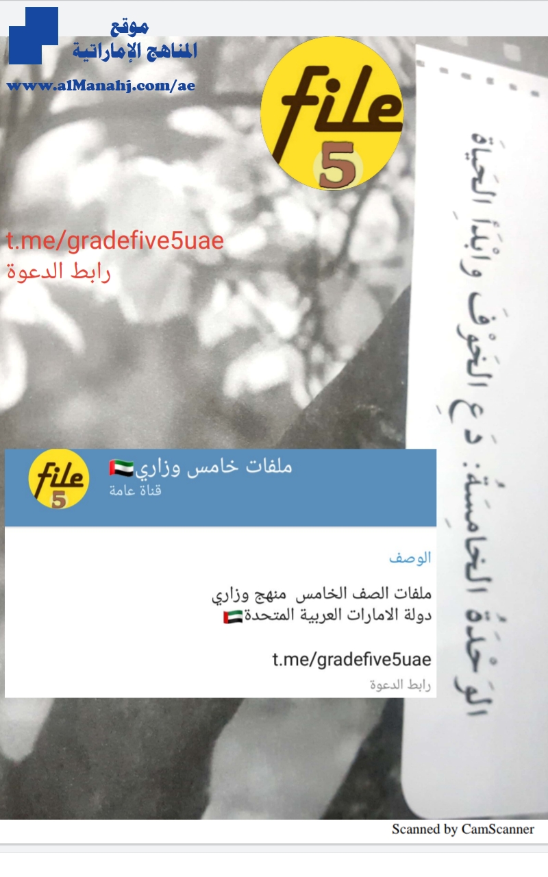حل الوحدة الخامسة دع الخوف وأبدأ الحياة