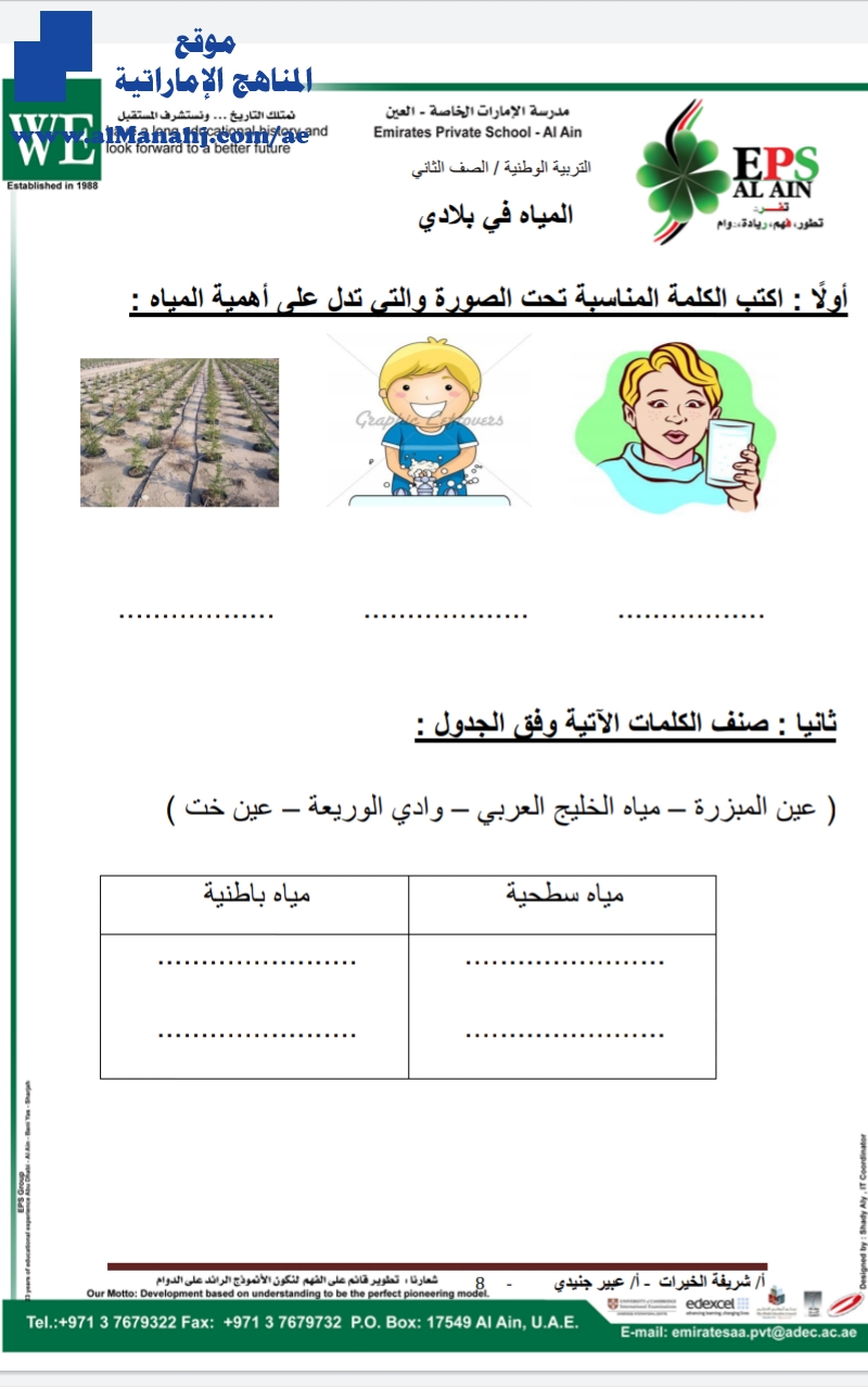 مذكرة مراجعة للفصل الثاني