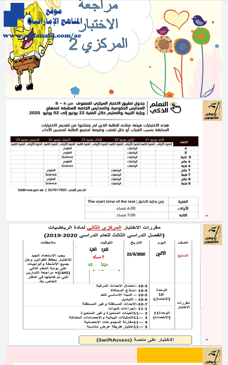 مراجعة نهائية للاختبار المركزي 2