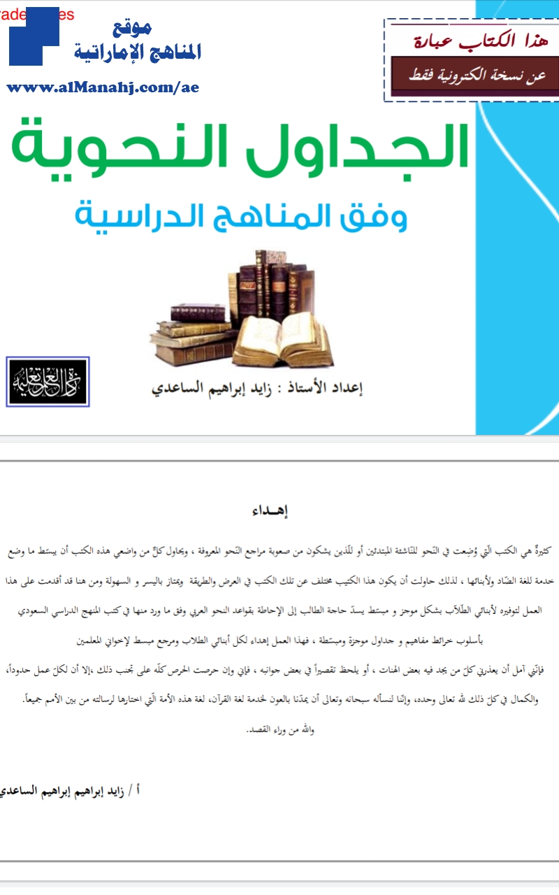 الجداول النحوية,  تلخيص نحو شامل, ملف ثاني مهم جدا
