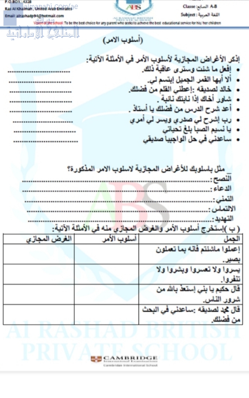 شرح قواعد اسلوب الأمر