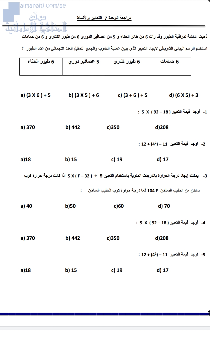 مراجعة التعابير والأنماط