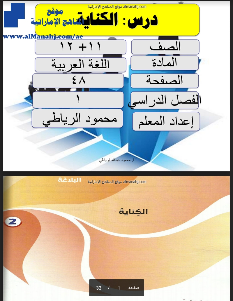 حل درس الكناية