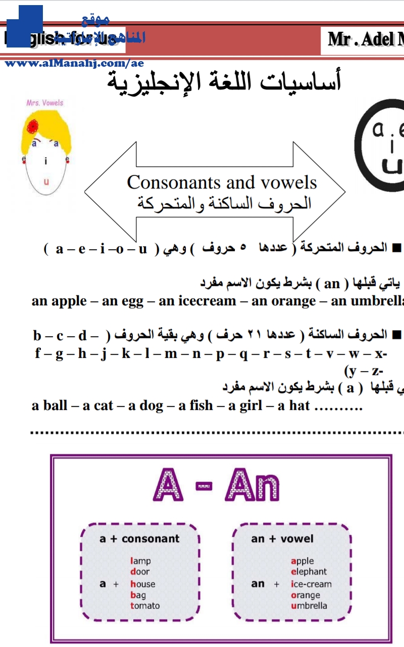 أساسيات القواعد في اللغة الانجليزية
