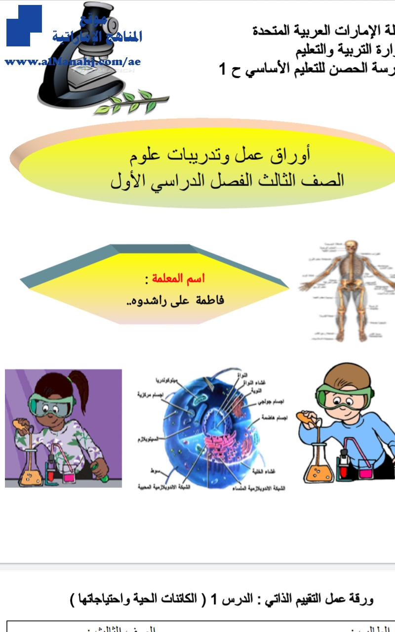أوراق عمل مراجعة شاملة مهمة للفصل الأول