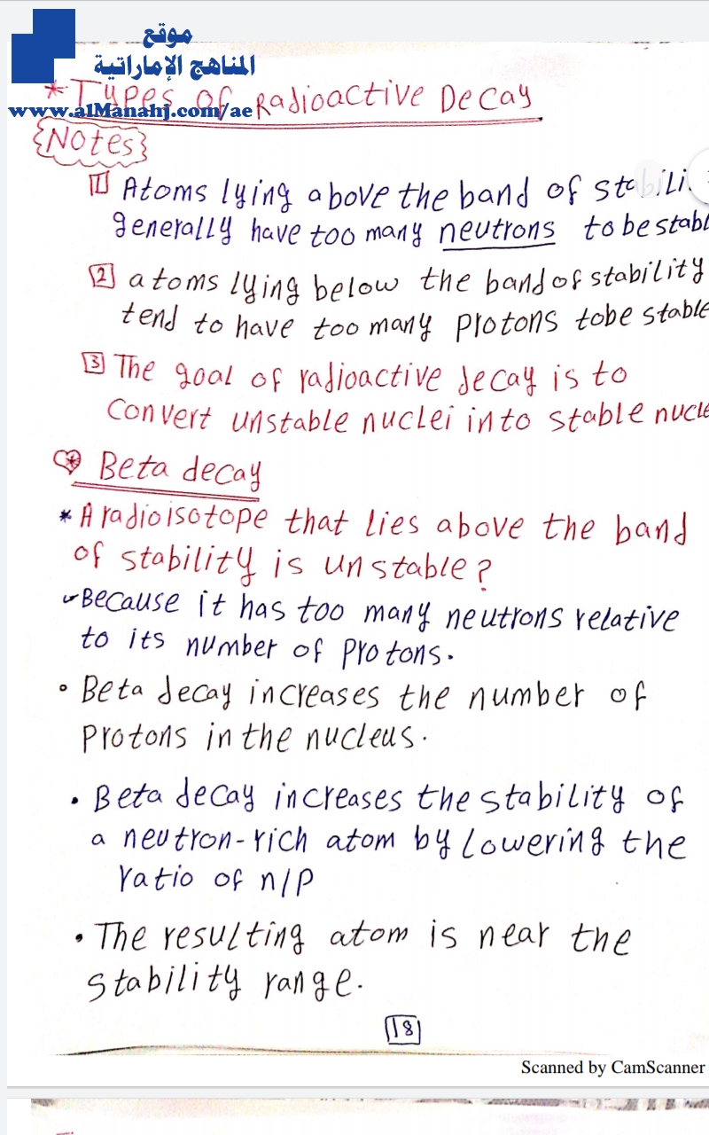 تلخيص TYPES of radioacteiv Decay