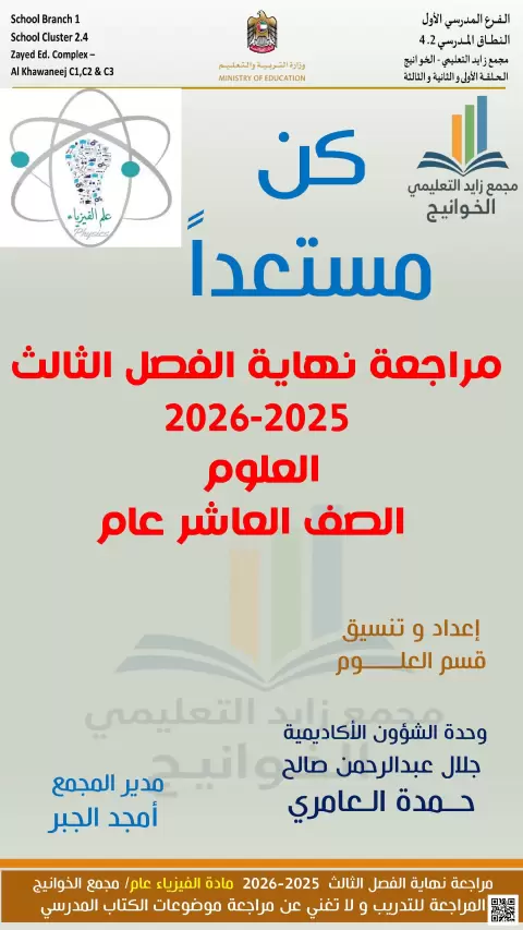 كن مستعدا مراجعة نهاية الفصل 2026م غير محلول