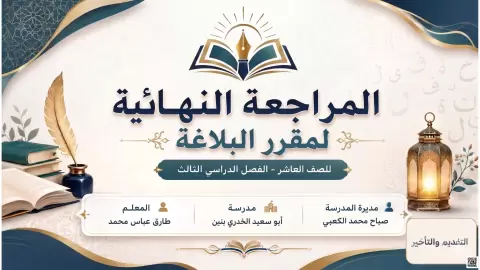 المراجعة النهائية لمقرر البلاغة: التقديم والتأخير