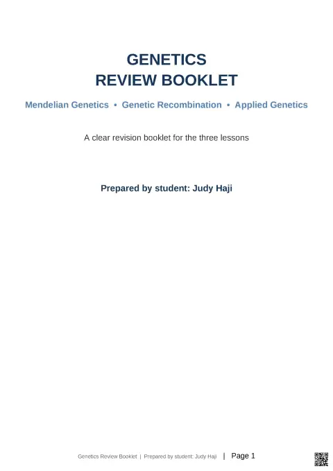 Genetics Review Booklet