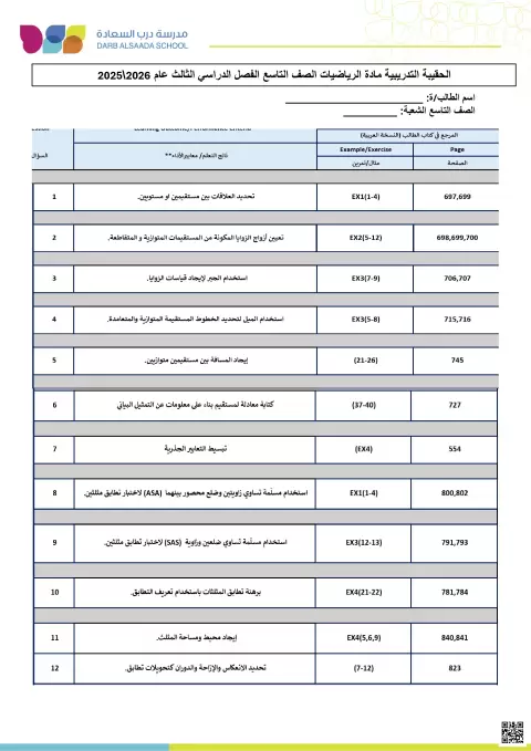 الحقيبة التدريبية كراسة تدريبية