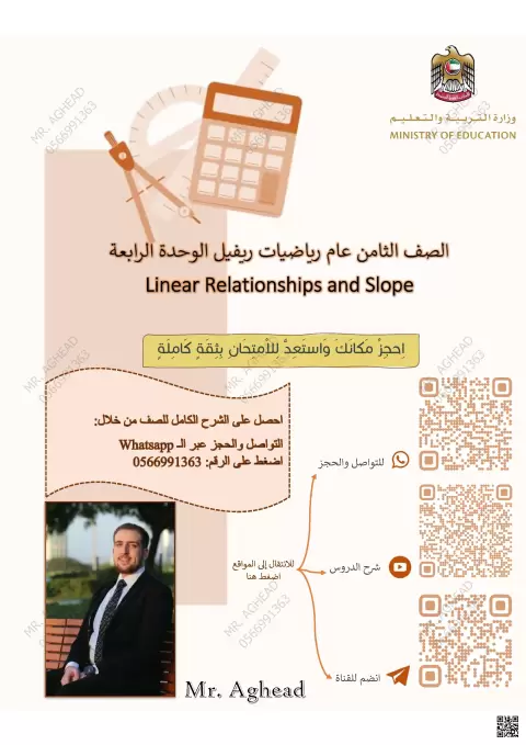 ملزمة الوحدة الرابعة العلاقات التناسبية والميل منهج ريفيل