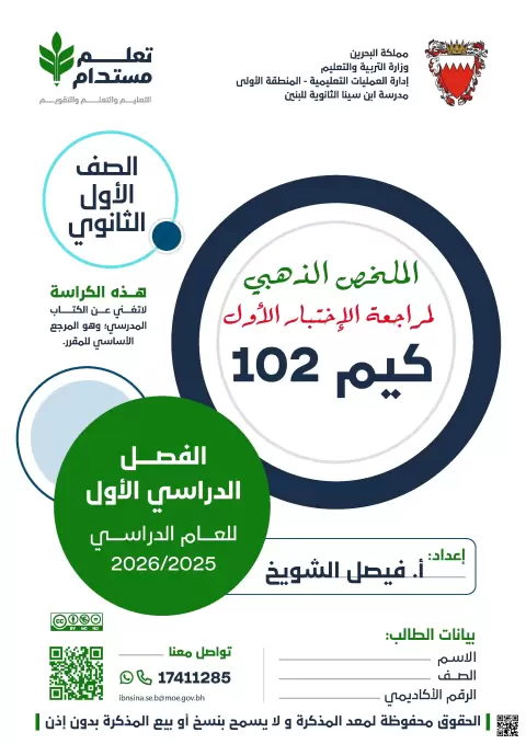 الملخص الذهبي لاختبار