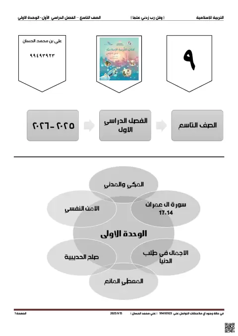 حل أسئلة درس المكي والمدني